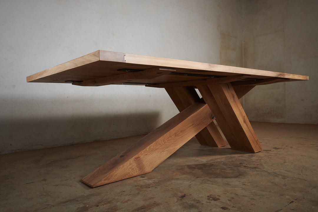 Custom French Oak cantilevered dining table