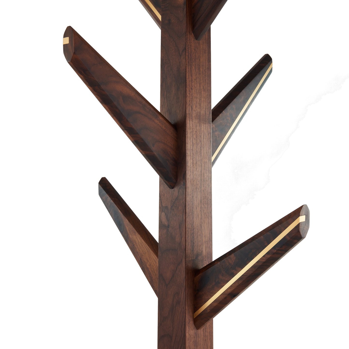 Walnut and brass hatstand/coat rack