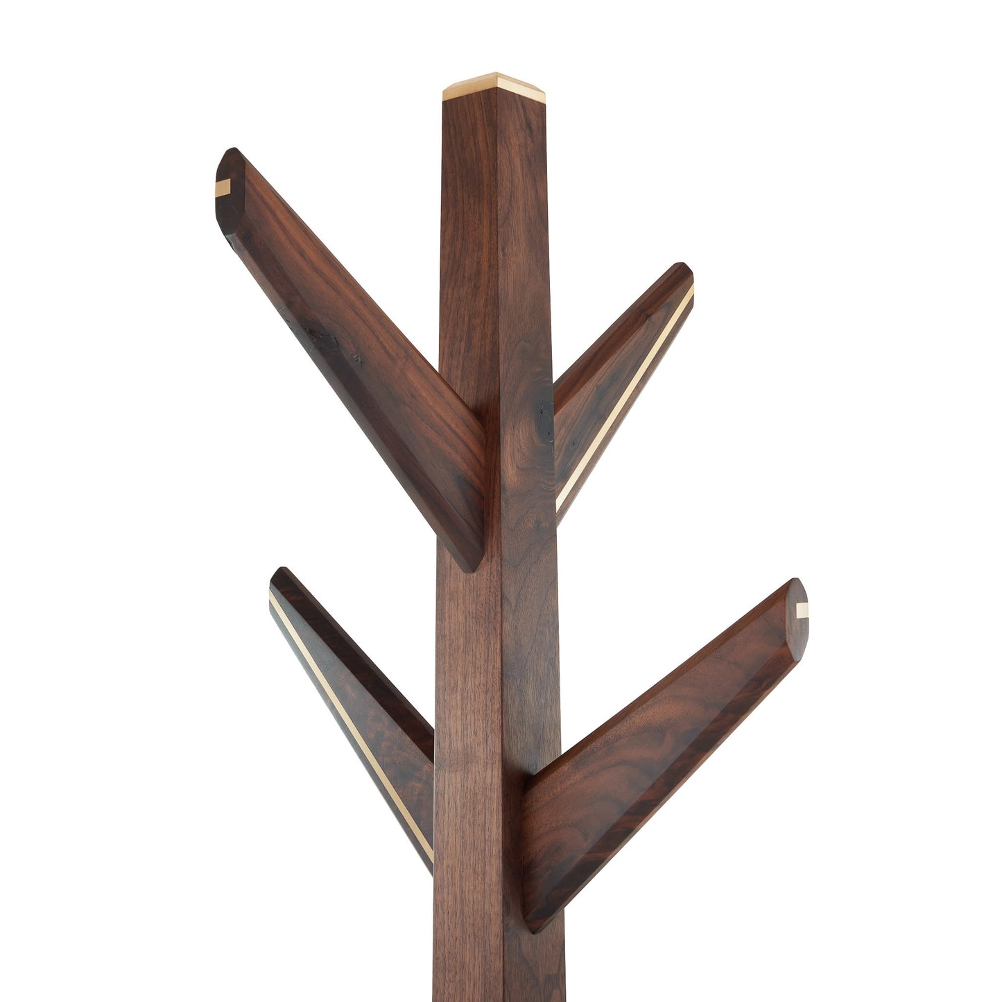 Walnut and brass hatstand/coat rack