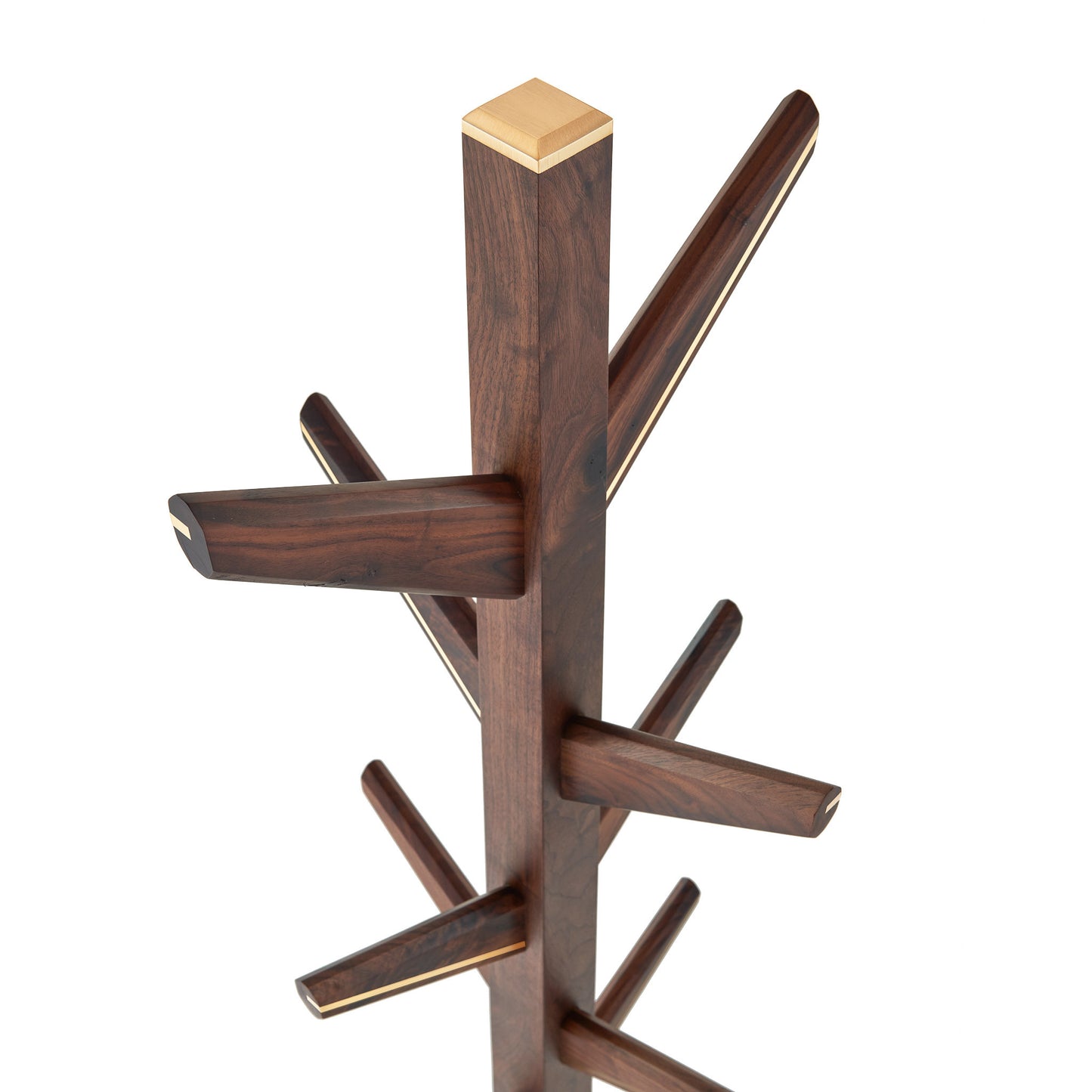 Walnut and brass hatstand/coat rack