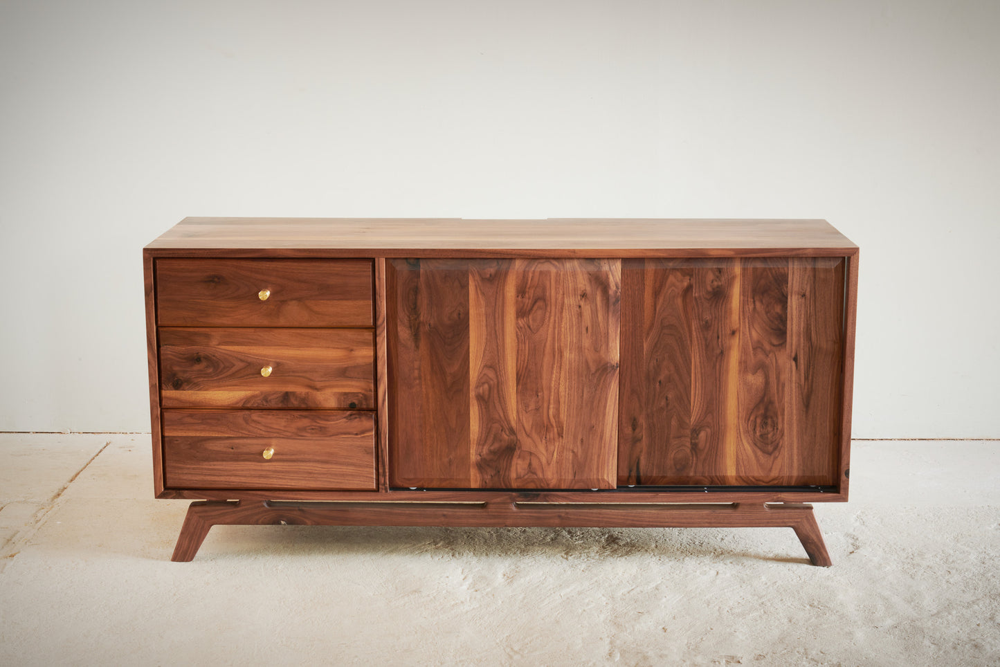 Solid wood custom Walnut TV/Media unit