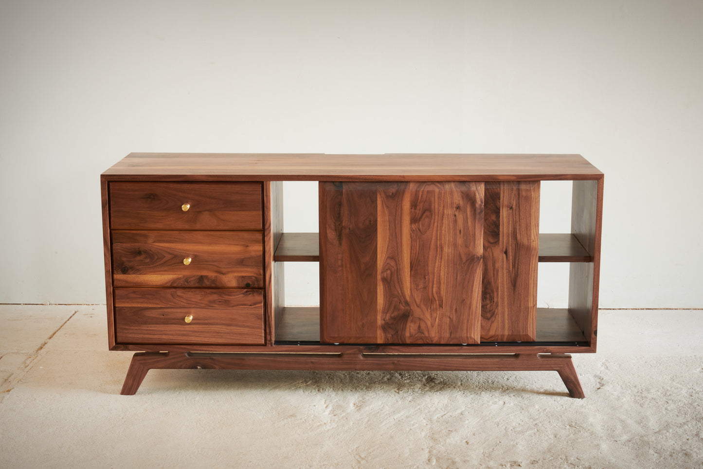 Solid wood custom Walnut TV/Media unit