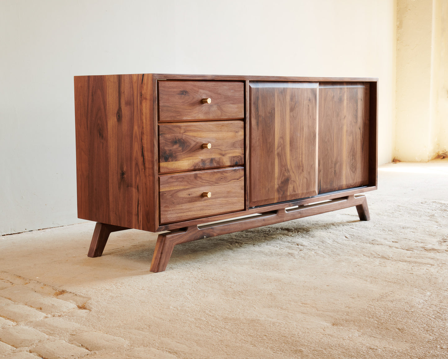 Solid wood custom Walnut TV/Media unit