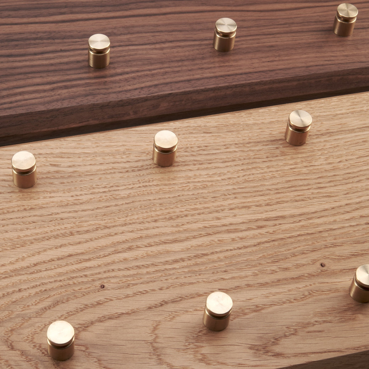 French Oak/Walnut and brass key rack