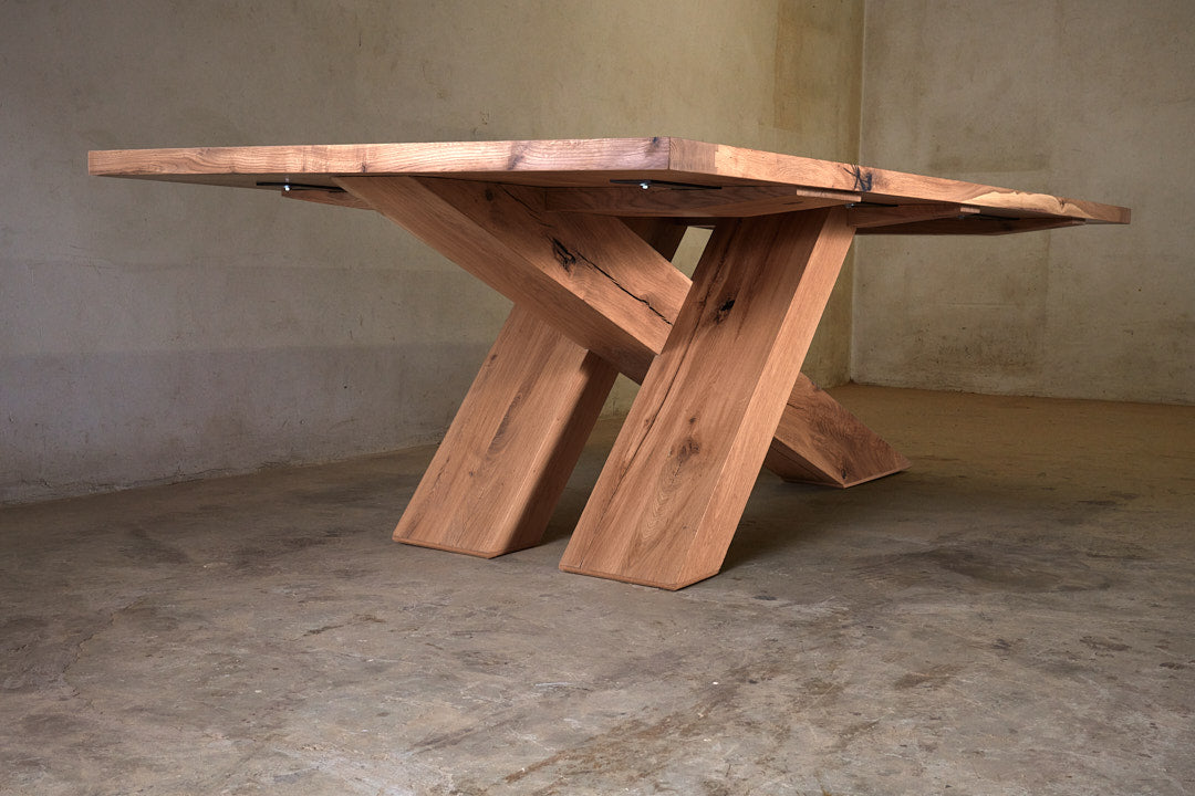 Custom French Oak cantilevered dining table