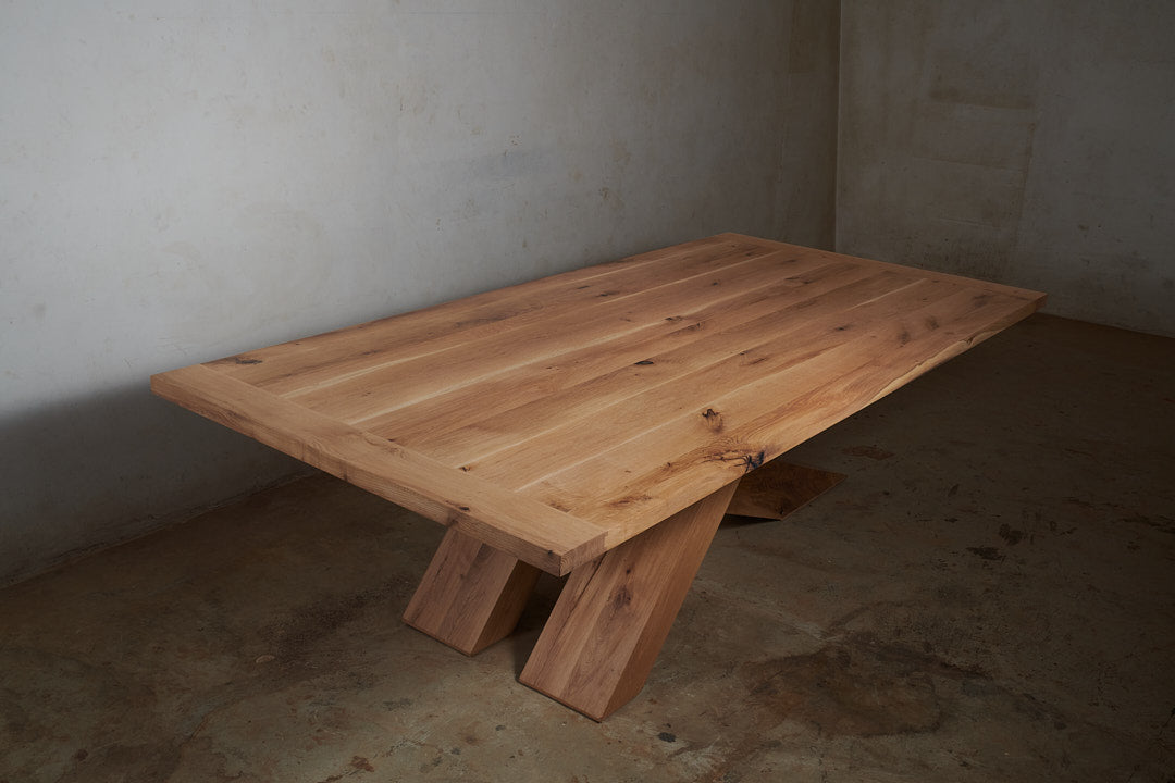 Custom French Oak cantilevered dining table