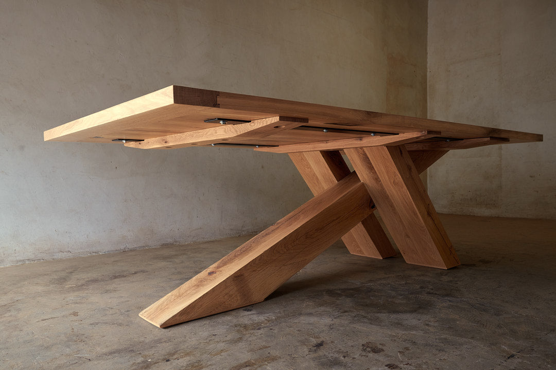 Custom French Oak cantilevered dining table