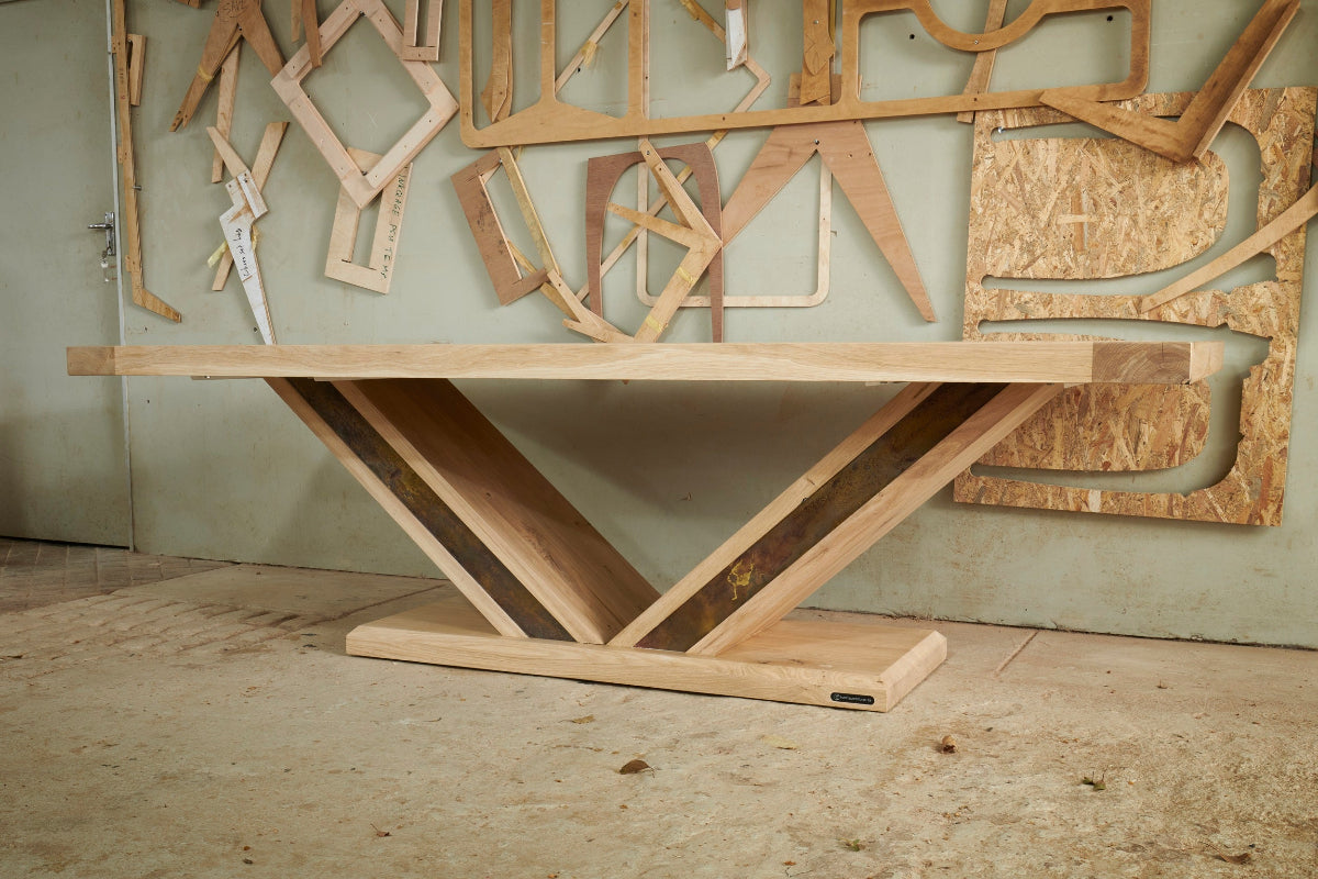 Custom French Oak dining table