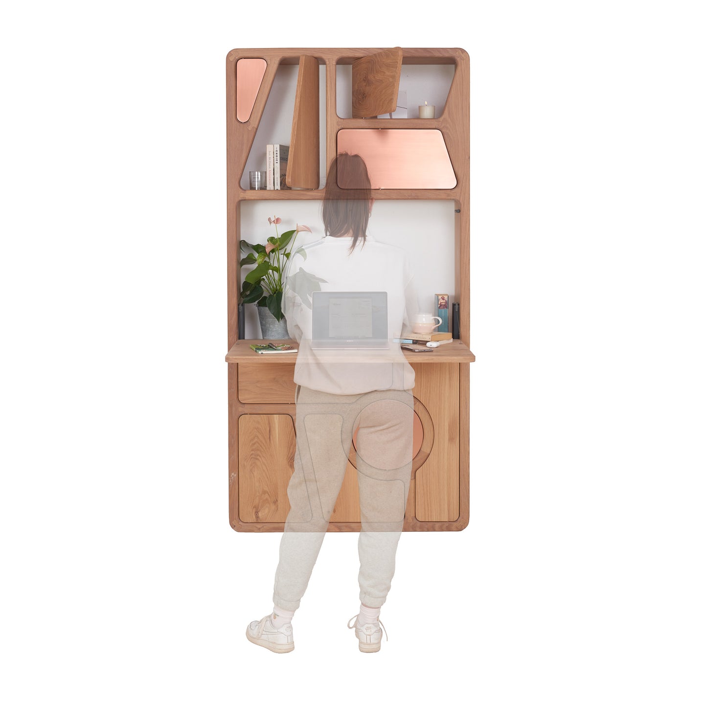 French Oak and Copper standing desk