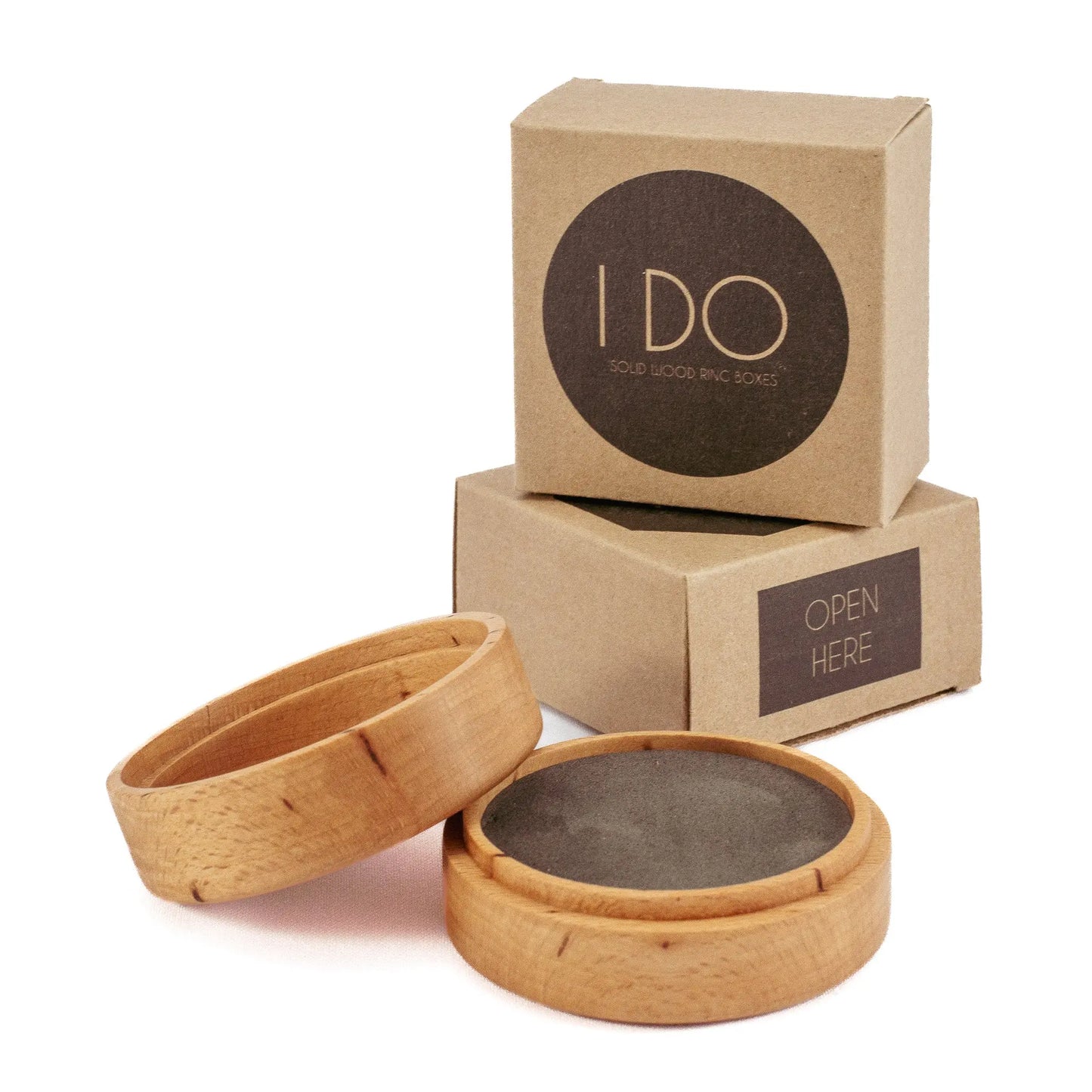 French Oak solid wood octagon ring box