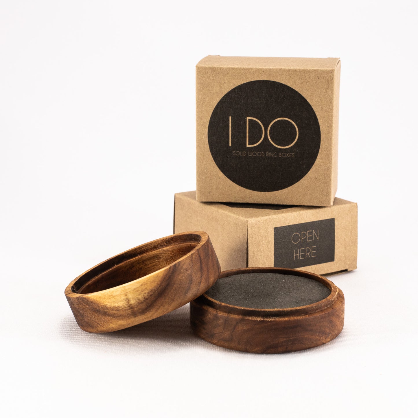 Custom Teak solid wood octagon ring box