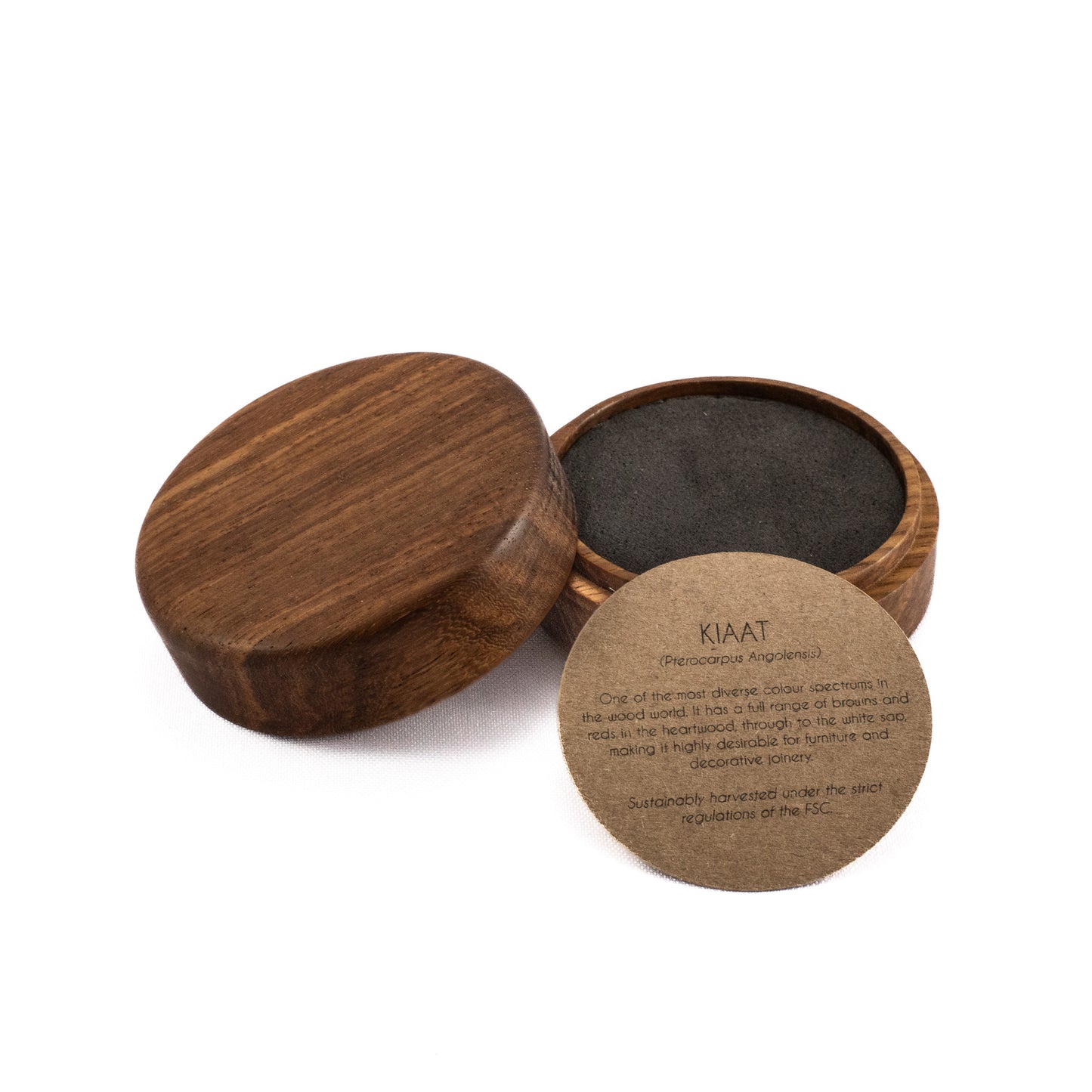 Custom Kiaat solid wood round ring box