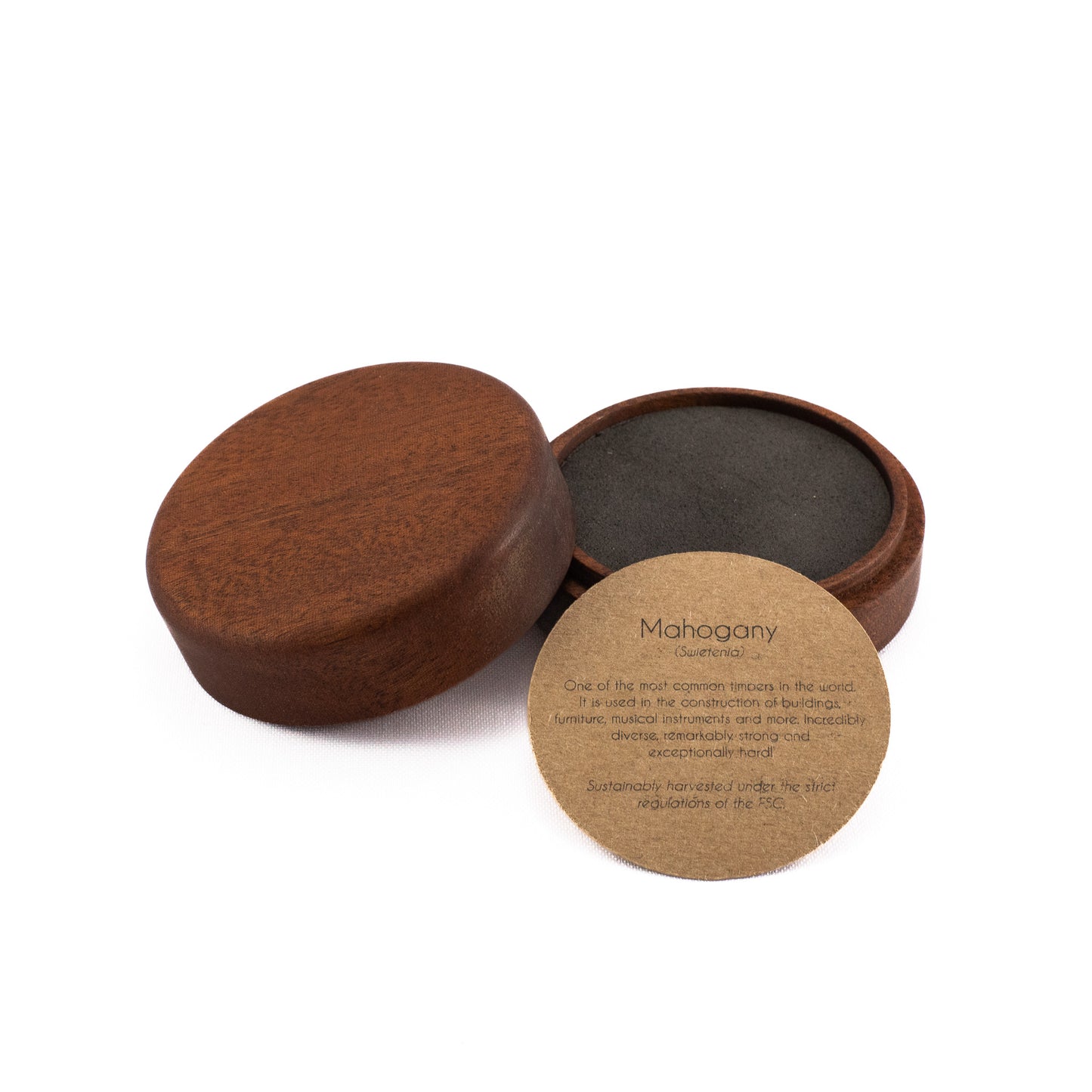 Custom Mahogany solid wood round ring box