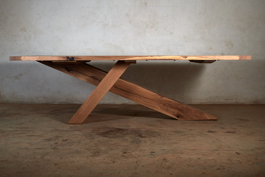 Custom French Oak cantilevered dining table 