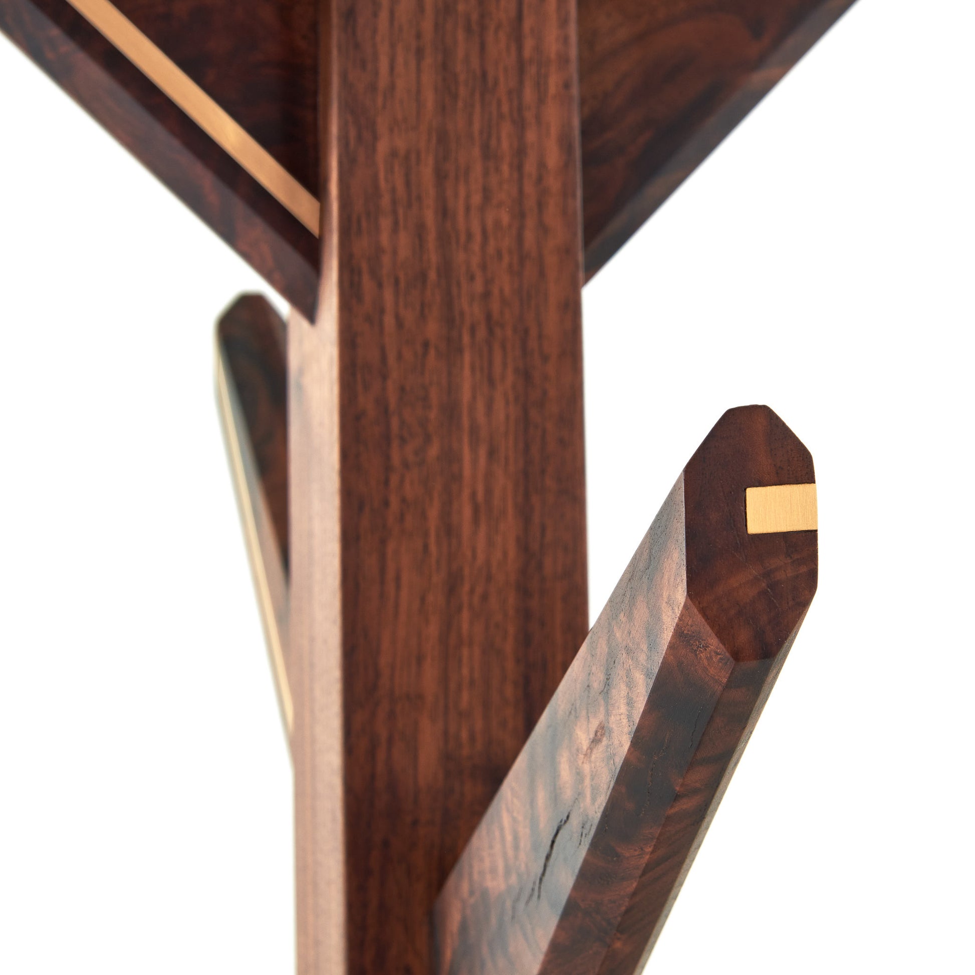 Walnut and brass hatstand/coat rack 