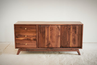 Solid wood custom Walnut TV/Media unit 