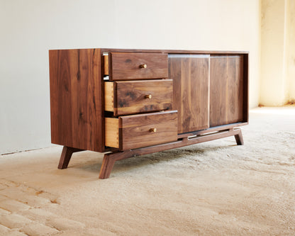 Solid wood custom Walnut TV/Media unit 