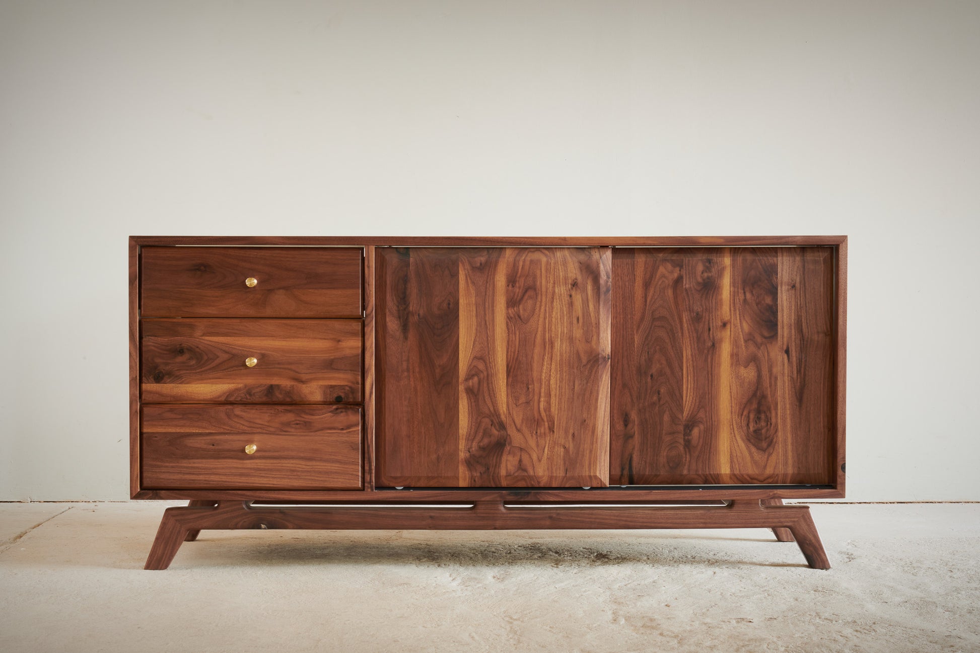 Solid wood custom Walnut TV/Media unit 