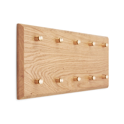 French Oak and brass key rack 