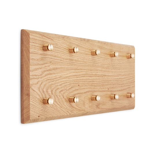French Oak and brass key rack 