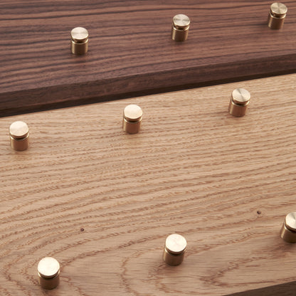 French Oak/Walnut and brass key rack 