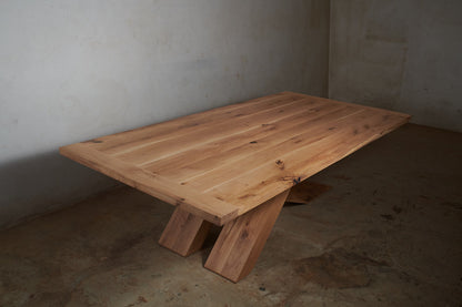 Custom French Oak cantilevered dining table 