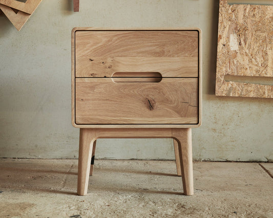 French Oak pedestal/bedside table/night stand 