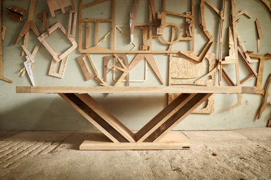 Custom French Oak dining table 