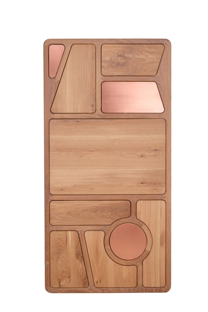 French Oak and Copper standing desk 