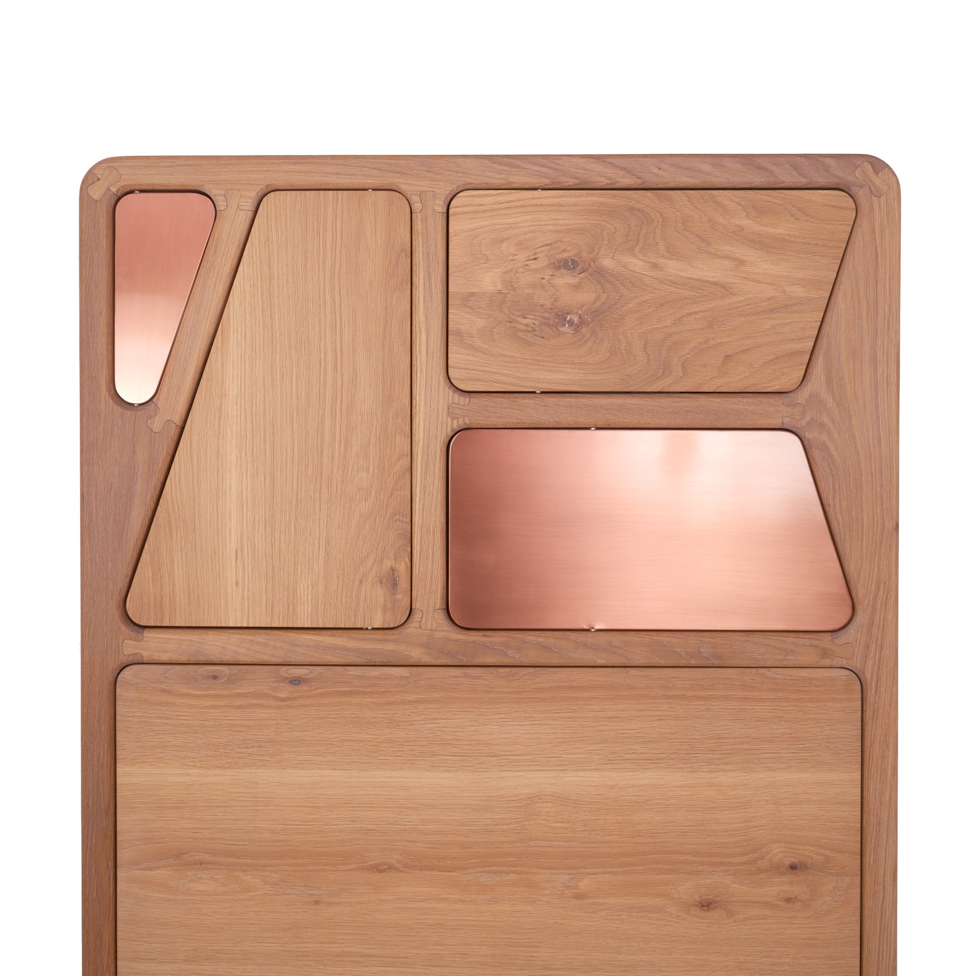 French Oak and Copper standing desk 