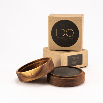 Custom Teak solid wood octagon ring box 
